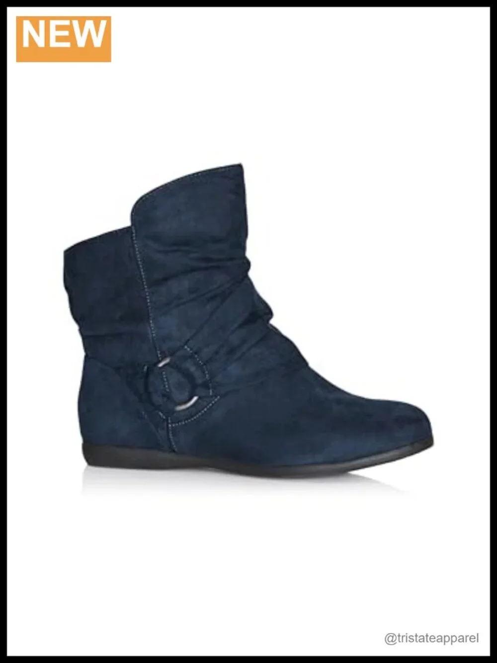Avenue Women's Wide Fit Serena Faux Suede Ankle Bootie Block Heel